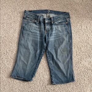 7 For All Mankind Blue Women's Bermuda Shorts